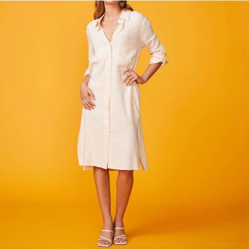 Monrow ❗️Linen-Blend Shirtdress